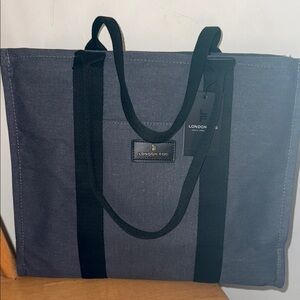 London Fog Denim Canvas Tote